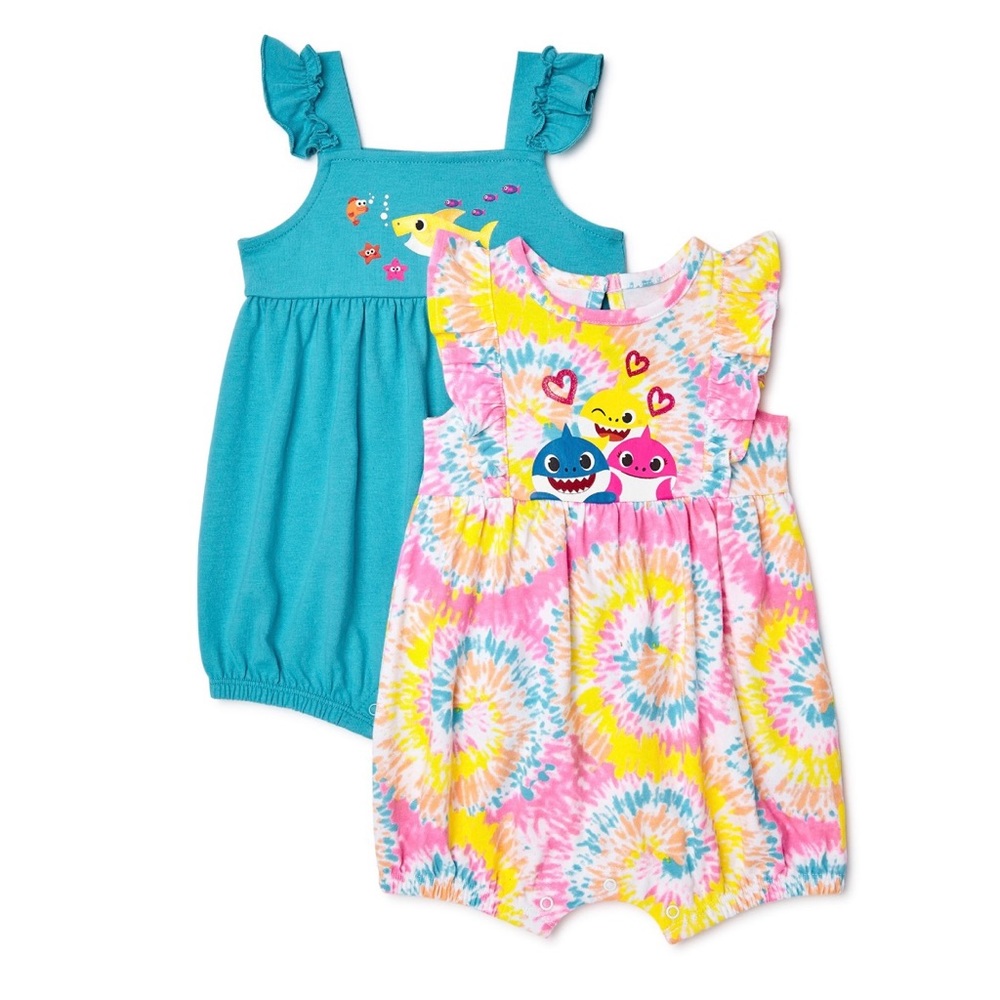 Baby shark 2pk romper